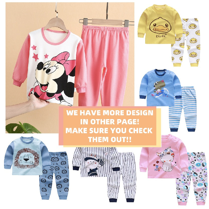 Kid Pyjamas Set | Cartoon Cute Children Sleepwear | Cotton Soft Baby Nightwear Clothes Pajamas | Baju Tidur Budak - Boo & Bub