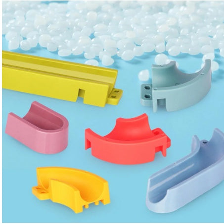 Baby Bath Slideway Toy | Wall Suction Cup Assembling Tracks Little Yellow Duck Toy | Baby Bathing Water Toy - Boo & Bub