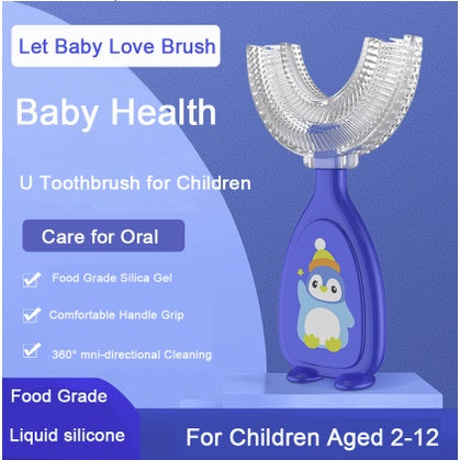 Children U-Shape Toothbrush | U shape Manual Tooth brush Kids Teeth Cleaning Tool Silicone Teeth Cleaning - Boo & Bub