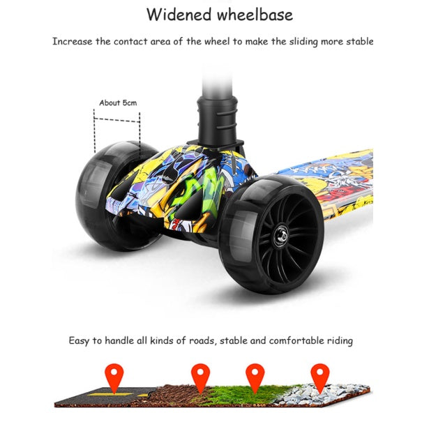 Kid Scooter Flashing Light Wheel | Foldable Aluminum skateboard kids Adjustable Height  Foot Scooters Toys Gifts - Boo & Bub