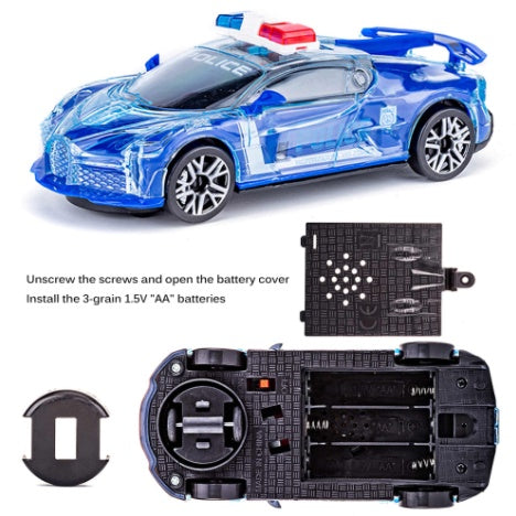 LED Music Light Race Car Toy | Kids Educational Flashing Police Cars Boys Musical Electric Sports Car Model Toys - Boo & Bub