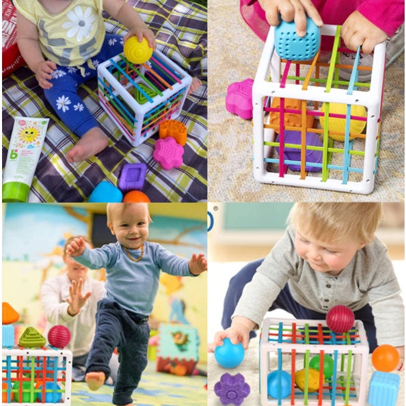 Shape Sorting Toy | Motor Skill Touch Grasp Toy Color Cognition Sensory Toy Kids Cube Montessori Educational Baby - Boo & Bub