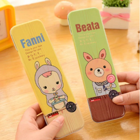 Cartoon Metal Stationery Box | Cute Creative Iron Pencil Case For Kids Kawaii Practical Storage Supplies Kid - Boo & Bub