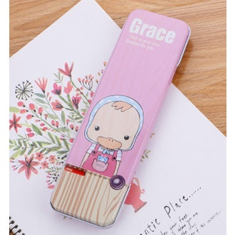 Cartoon Metal Stationery Box | Cute Creative Iron Pencil Case For Kids Kawaii Practical Storage Supplies Kid - Boo & Bub