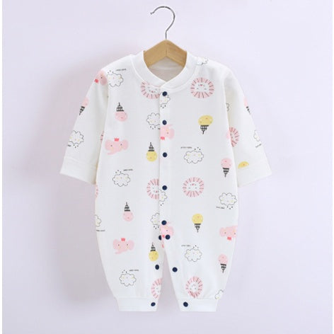 Baby Long Sleeve sleepsuit Romper Pyjamas | Cotton Clothes Newborn Cute Rompers Baby boy Girl Kids - Boo & Bub