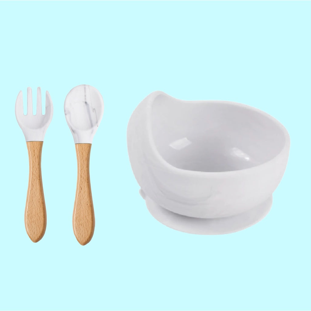 Baby Silicone Dining Set | Suction Plate BPA Free Microwavable Bowl Food Grade Training Dinning Tableware - Boo & Bub