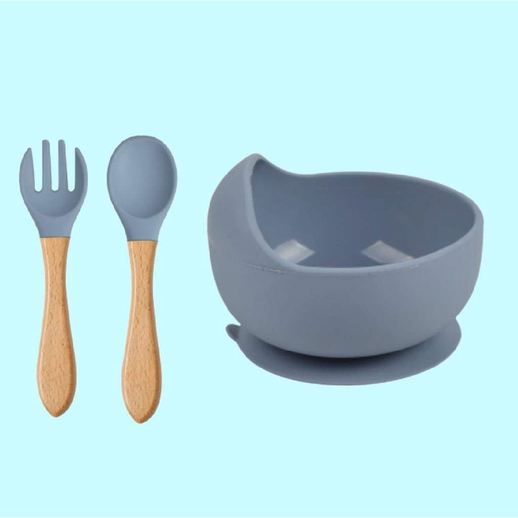 Baby Silicone Dining Set | Suction Plate BPA Free Microwavable Bowl Food Grade Training Dinning Tableware - Boo & Bub