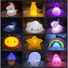 Cute Mini Lamp | Silicone Night Light Cloud Star Moon Mushroom Led for Kids Baby Bedroom Desktop Decor Night Lights - Boo & Bub