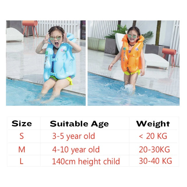 Children's Life Vest Jacket | Swimsuit Inflatable floatable Baby Pools Swimming Water Float Kids safety - Boo & Bub