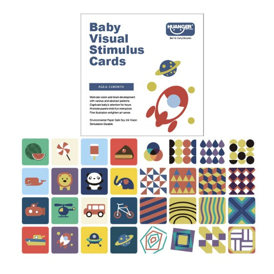 Baby Visual Stimulation Training Card | Black White High Contrast Early Educational Learning Flash Cards - Boo & Bub