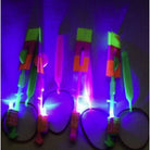 LED Slingshot Bamboo Shoe | Dragonfly Parachute Light Shooting Catapult Flying Arrows Kids Toys for Kid - Boo & Bub