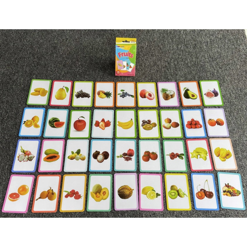 36pcs Double Side Big Flash Cards | Baby Children Cognition Body Parts Animal Fruits Flashcards Montessori - Boo & Bub