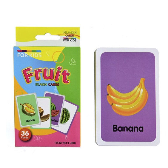 36pcs Double Side Big Flash Cards | Baby Children Cognition Body Parts Animal Fruits Flashcards Montessori - Boo & Bub
