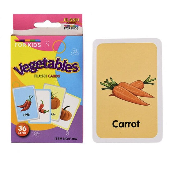 36pcs Double Side Big Flash Cards | Baby Children Cognition Body Parts Animal Fruits Flashcards Montessori - Boo & Bub