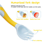 Flexible Baby spoon and fork set with travel case | Easy to hold utensils for toddler kid feeding dining set - Boo & Bub