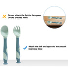 Flexible Baby spoon and fork set with travel case | Easy to hold utensils for toddler kid feeding dining set - Boo & Bub
