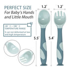 Flexible Baby spoon and fork set with travel case | Easy to hold utensils for toddler kid feeding dining set - Boo & Bub