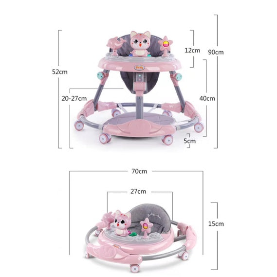Baby Foldable walker | safe anti-o-leg multi-function anti-rollover babies bumper sit children learn to walk - Boo & Bub