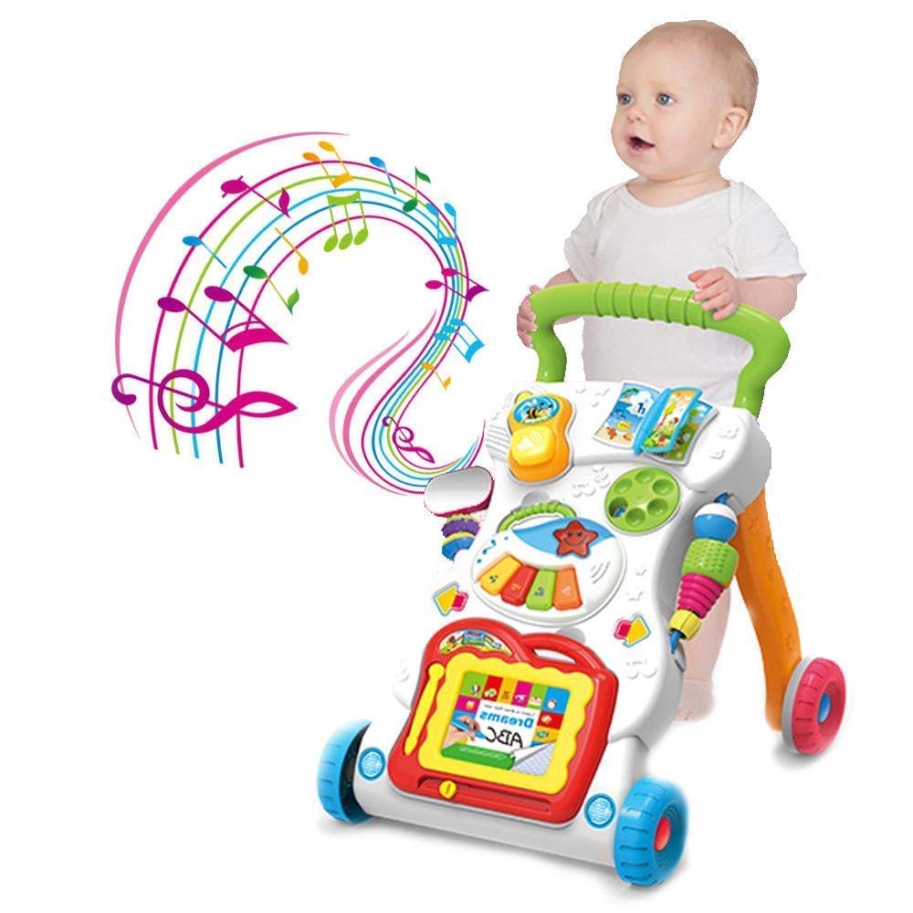 Baby Walker | Stand-to-Sit Trolley High Quality Kids Gift For Toddler Learning Walk Music Piano Phone Drawing Toy - Boo & Bub