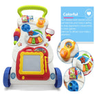 Baby Walker | Stand-to-Sit Trolley High Quality Kids Gift For Toddler Learning Walk Music Piano Phone Drawing Toy - Boo & Bub