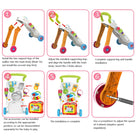 Baby Walker | Stand-to-Sit Trolley High Quality Kids Gift For Toddler Learning Walk Music Piano Phone Drawing Toy - Boo & Bub