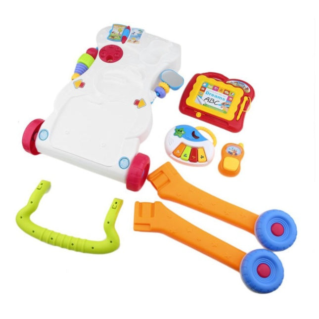 Baby Walker | Stand-to-Sit Trolley High Quality Kids Gift For Toddler Learning Walk Music Piano Phone Drawing Toy - Boo & Bub