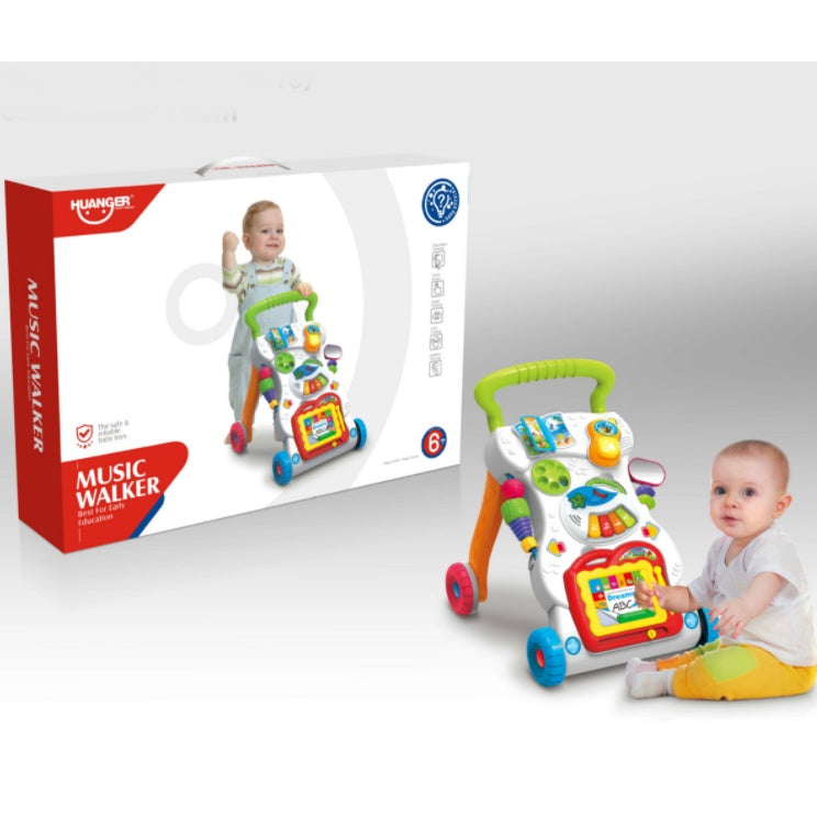 Baby Walker | Stand-to-Sit Trolley High Quality Kids Gift For Toddler Learning Walk Music Piano Phone Drawing Toy - Boo & Bub