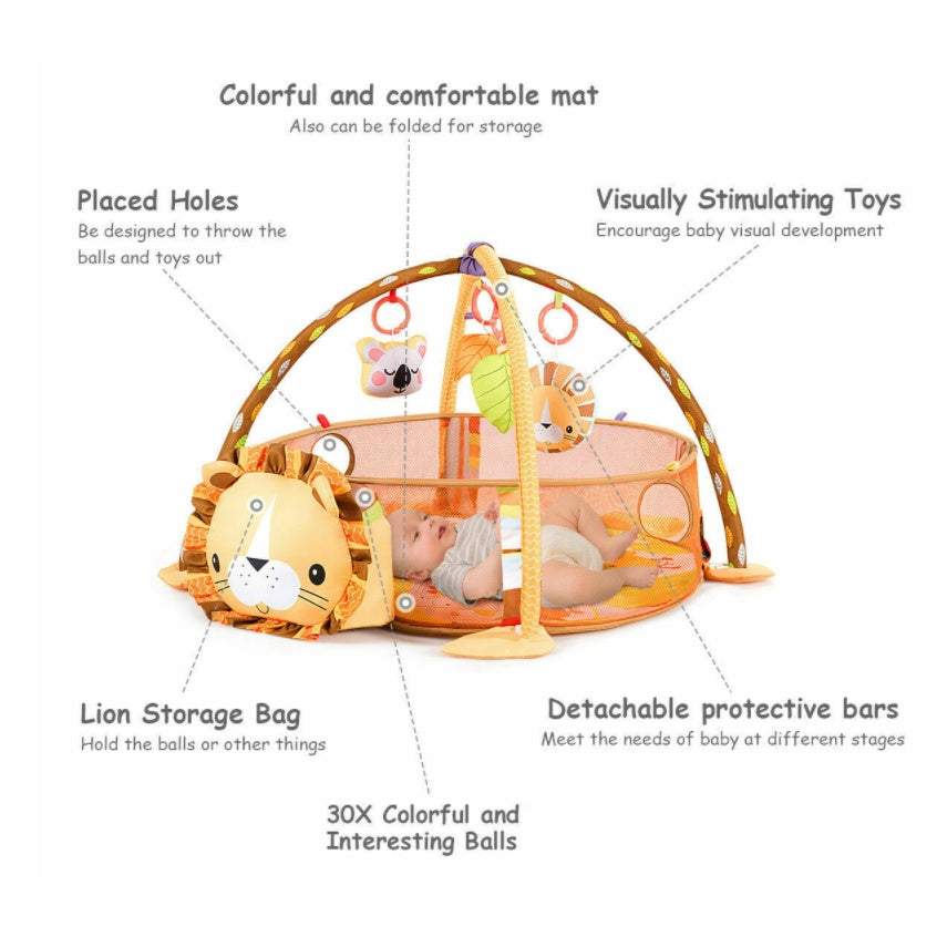 3-in-1 Baby Activity Gym Mat | Crawling Blanket Infant Game Pad Play Rug Turtle Design Play Mat Children Kids Gift - Boo & Bub