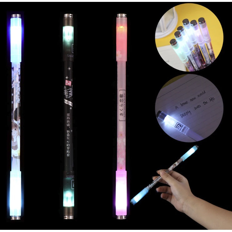 1Pcs - Illuminated Spinning Pen | Led Creative Rolling Special Stationery Kids Release Pressure Viral Spin Toy - Boo & Bub