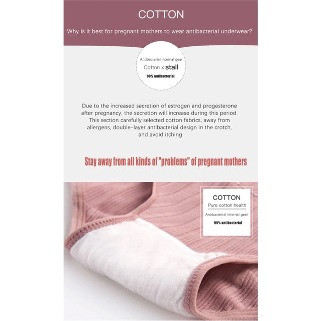 Cotton Maternity Panties | High Waist Adjustable Belly Pregnancy Underwear Clothes for Pregnant Women - Boo & Bub