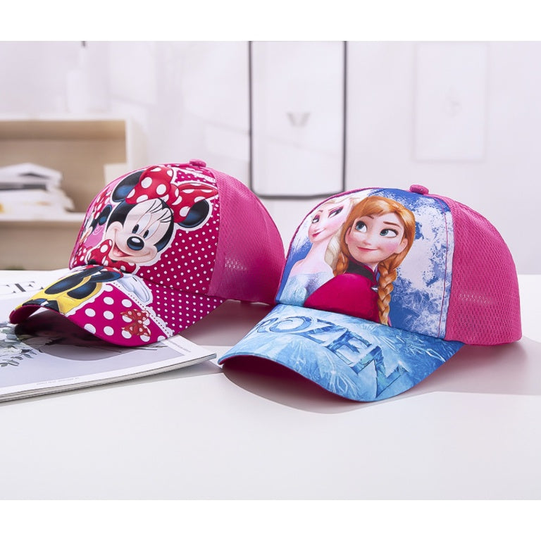 Kid Cartoon Cap | Children SunSummer Caps Girls Hat Mickey Minnie Spiderman Frozen Elsa Sophia Baby Boy - Boo & Bub