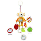 Hanging Animal Plush Toys| Multifunctional Baby Rattles Mobiles Soft Cotton Infant Pram Stroller Car Bed Rattles - Boo & Bub