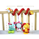 Baby Spiral Rattles Toys | Hanging Plush Infant Squeaky Hand Bells Mobile Cartoon Bed Stroller Pacifier Toy Toddler - Boo & Bub