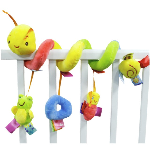 Baby Spiral Rattles Toys | Hanging Plush Infant Squeaky Hand Bells Mobile Cartoon Bed Stroller Pacifier Toy Toddler - Boo & Bub