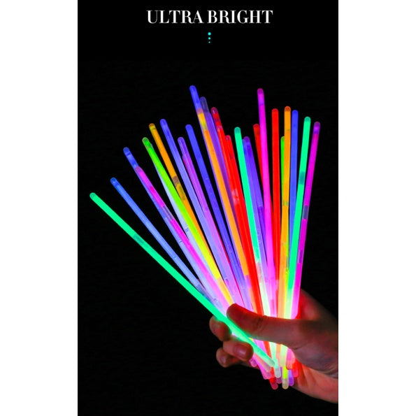 100PCS Glow Sticks | Kid Fun Safe Light Stick Necklace Bracelets Fluorescent Event Festive Party Supplies Concert - Boo & Bub
