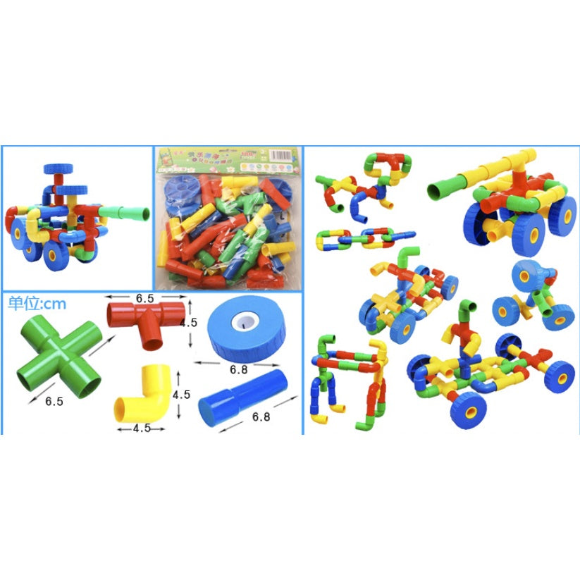 MULTI DESIGN Building Blocks | Early Learning Montessori Kid Play Bricks Number Pipe Puzzle | Budak Mainan Lego - Boo & Bub