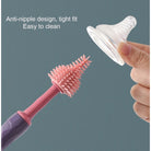 3 Pcs Baby Feeding Bottle Cleaning Brushes Set | Rotary Handle Milk Bottle Washing Nipple Cleaner Soft Silicone - Boo & Bub