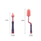 3 Pcs Baby Feeding Bottle Cleaning Brushes Set | Rotary Handle Milk Bottle Washing Nipple Cleaner Soft Silicone - Boo & Bub