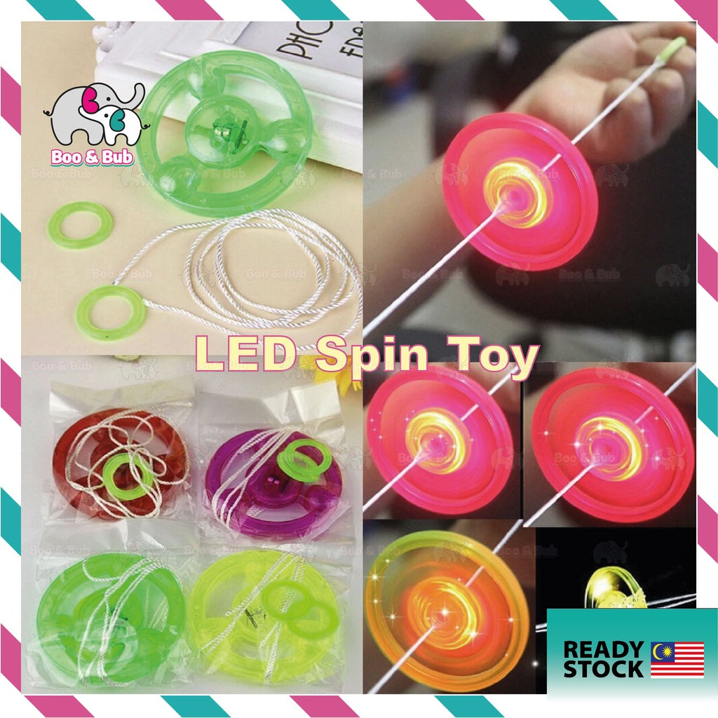 Colorful LED Plastic Spin | Classic Retro toys Light Flying Saucer Kids Outdoor Toy Random Color - Boo & Bub