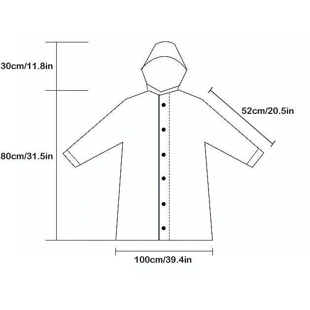 Waterproof Long Raincoat for Kid Women Men | Rain coat Hooded Outdoor Hiking Travel Climbing Thickened EVA - Boo & Bub