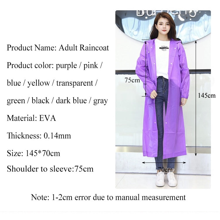 Waterproof Long Raincoat for Kid Women Men | Rain coat Hooded Outdoor Hiking Travel Climbing Thickened EVA - Boo & Bub