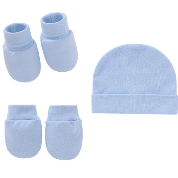 Set of 3 Newborn Cartoon Hat Gloves Socks Set for Baby Boy&Girl | Soft Cotton Booties Mittens - Boo & Bub