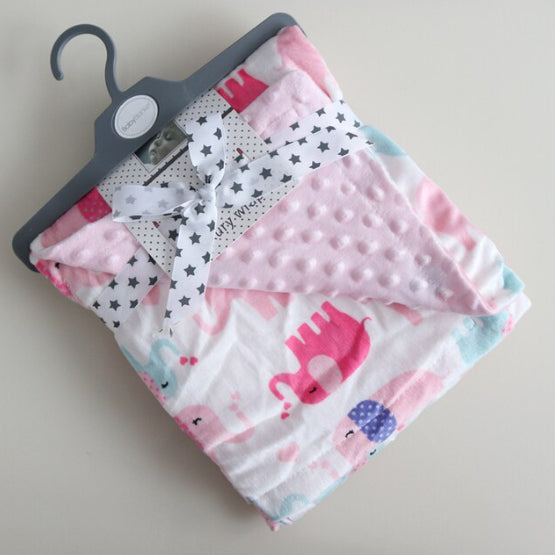 Boo&Bub 120 x 75 CM Baby Baby Dot Blanket | Quilt Flannel Fleece Infant Swaddle Wrap Selimut Kanak-Kanak 婴儿豆豆被 - Boo & Bub