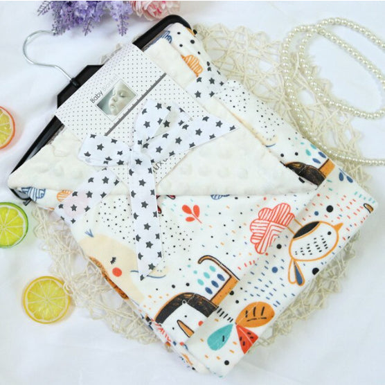 Boo&Bub 120 x 75 CM Baby Baby Dot Blanket | Quilt Flannel Fleece Infant Swaddle Wrap Selimut Kanak-Kanak 婴儿豆豆被 - Boo & Bub