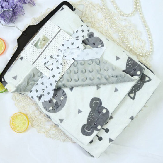 Boo&Bub 120 x 75 CM Baby Baby Dot Blanket | Quilt Flannel Fleece Infant Swaddle Wrap Selimut Kanak-Kanak 婴儿豆豆被 - Boo & Bub