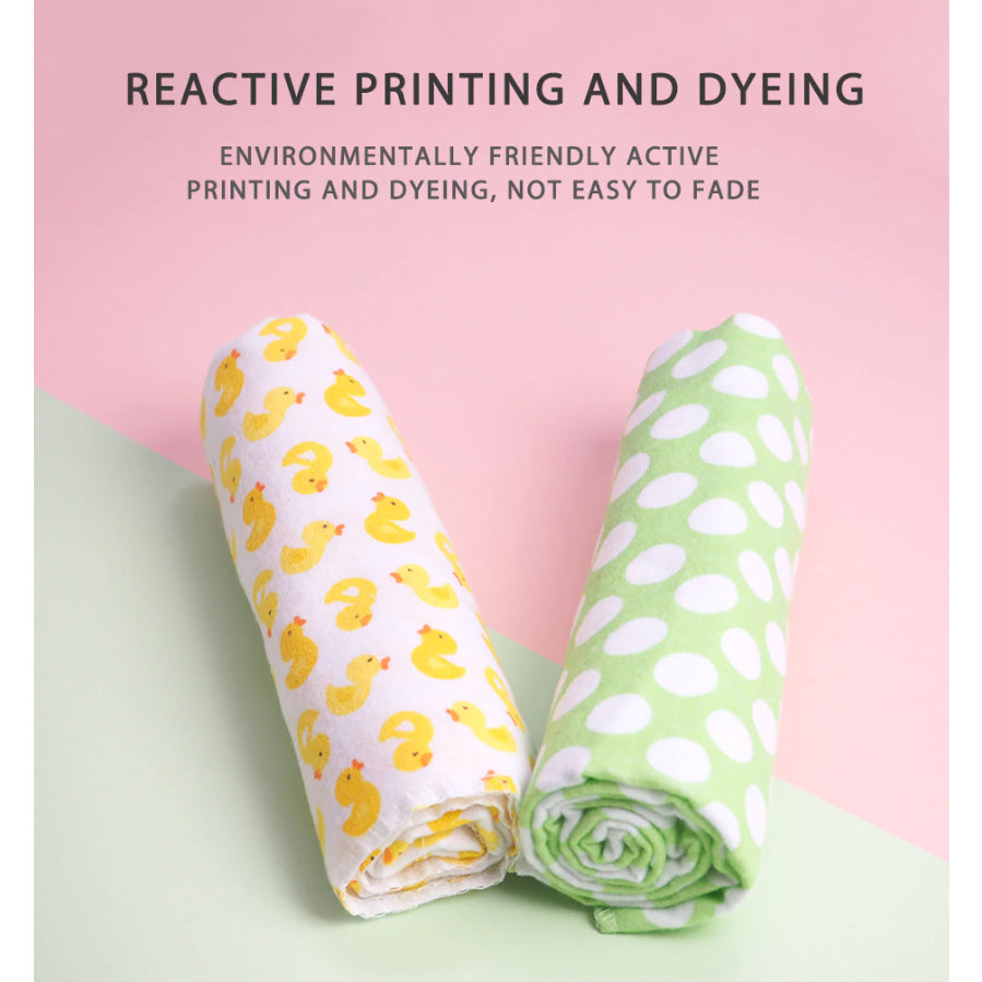 Boo&Bub 102 x 76 cm 4pcs/pack baby blankets | newborn crib sheets cot linen 100% cotton Flannel printing Muslin Diaper - Boo & Bub