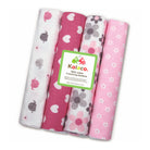 Boo&Bub 102 x 76 cm 4pcs/pack baby blankets | newborn crib sheets cot linen 100% cotton Flannel printing Muslin Diaper - Boo & Bub