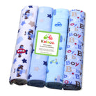 Boo&Bub 102 x 76 cm 4pcs/pack baby blankets | newborn crib sheets cot linen 100% cotton Flannel printing Muslin Diaper - Boo & Bub
