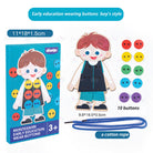 Boo&Bub Montessori Early Educational Wooden Basic Life Skill Training Tie Shoes Wear Buttons - Boo & Bub