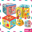 Boo&Bub Baby Activity Cube | 6 Sided Musical Shape Sorting Matching Box Cube Toy - Boo & Bub